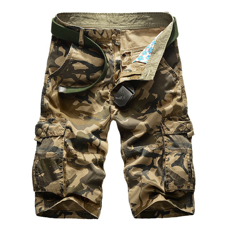 Corteiz Cargo Pant - Shorts cargo camouflage sans ceinture pour