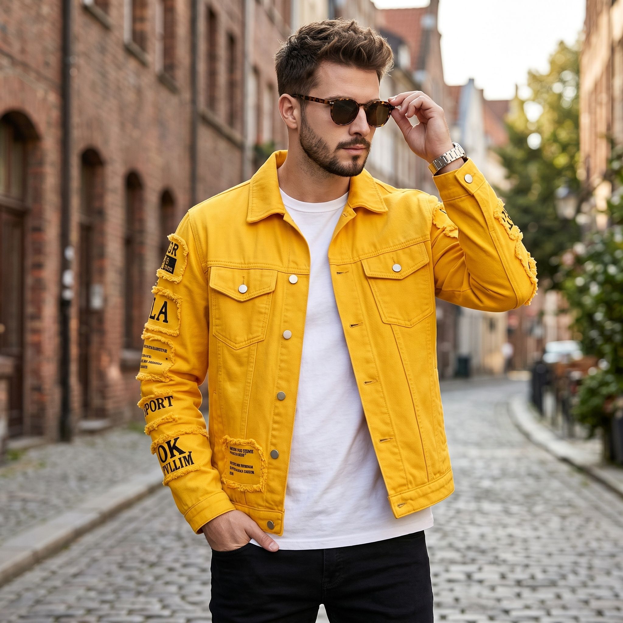 Streetwear Brand - Veste en jean pour hommes, style