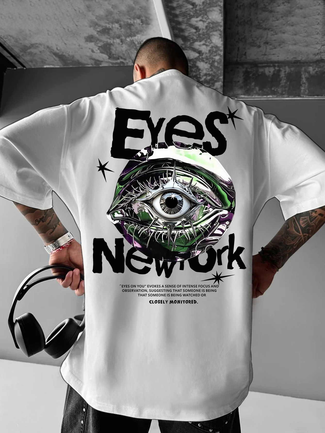 Streetwear Brand With Eye - T-shirt oversize homme style streetwear gothique