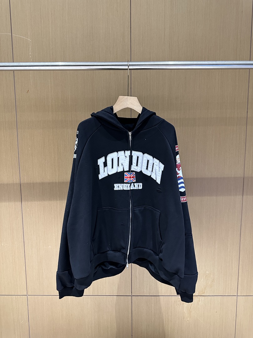 Streetwear Brands London - 25S Sweat à capuche zippé unisexe,