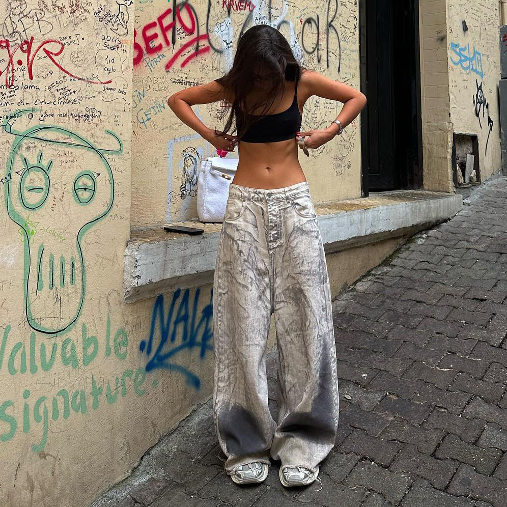Jeans à jambes larges pour fem - Streetwear Girl Brand avis et prix