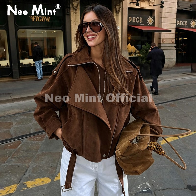 Nouvelle Veste en Daim Marron  - Streetwear Girl Brand avis et prix